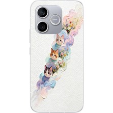 Le Balvo Honor 600 Lite Uyumlu Yağlı Boya Kediler Baskılı Silikon Kılıf