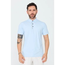 White Stone Mavi Üç Düğmeli Erkek Polo Yaka Tişört
