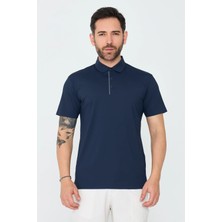 White Stone Lacivert Üç Düğmeli Polo Yaka Tişört
