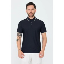 White Stone Siyah Düğmeli Polo Yaka Erkek Tişört