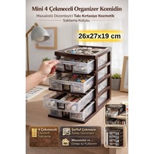 UltraMint Mini 4 Çekmeceli Düzenleyici, Takı, Kırtasiye ve Kozmetik Saklama Kutusu