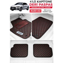 ECARTEKS Premium Quality Car Accessories Audı A3 2020 Sonrası Uyumlu Premium Kapitone Deri Paspas Takımı - Özel Topuk Destekli