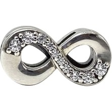 Dangle Yerli Üretim Taşlı Sonsuz 925 Ayar Gümüş Charm