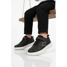 Cool Siyah Cırtlı Unisex Çocuk Spor Ayakkabı