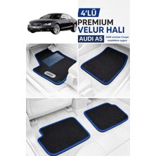ECARTEKS Premium Quality Car Accessories Audı A5 2009 Sonrası Coupe Premium Velur Halı Paspas Takımı - Özel Topuk Destekli Mavi