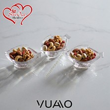 Vuao 6'lı Balık Şekilli Mini Cam Sosluk ve Çerezlik Seti