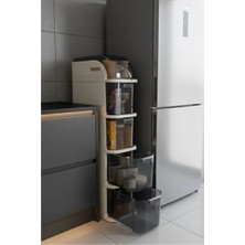 Piev Slim 5 Katlı Çekmeceli Tekerlekli Mutfak ve Banyo Dolabı