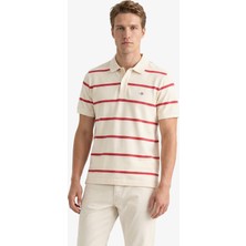 Gant Erkek Krem Regular Fit Çizgili Logolu Polo Yaka T-Shirt 2014094.119