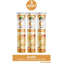 Sunlife Vitamin C 1000 Mg 20 Efervesan Tablet 3 Adet