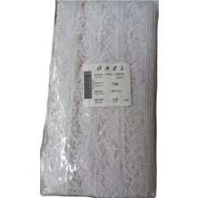Beyaz Dantel Polyester Güpür Bant - 15 Metre, 5 cm