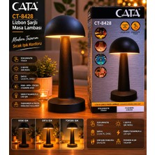 Cata 3 Işık Renkli Şarjlı Dim Edilebilir Masa Lambası Siyah Kasa CT-8428/SS
