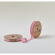 Kalın Çizgili Biye - F03 Kırmızı 2cm 25M %65 %35 Polyester