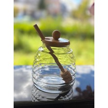 Balsa Ahşap Kapaklı Cam Bal Kavanozu 420 cc
