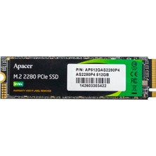 Apacer AS2280P4 512GB 2100/1500MB/S Nvme Pcıe GEN3X4 M.2 SSD Dis