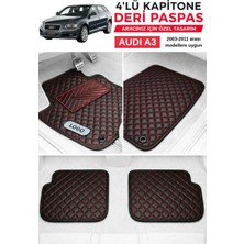 ECARTEKS Premium Quality Car Accessories Audı A3 2003-2011 Arası Uyumlu Premium Kapitone Deri Paspas Takımı - Özel Topuk Destekli