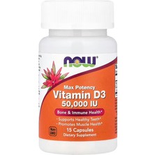 Now Foods Vitamin D3 50.000 15 Capsules Bone & Immune Health