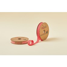 Kırmızı Büyük Puanlı Biye 2 cm 25 M - %65 %35 Polyester