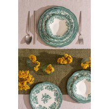Porser Velour Green Fulya Yemek Seti 24 Parça