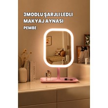 Destpak Led'li Makyaj Aynası - 3 Modlu Işıklı Ayna - Şarj Edilebilir USB - Şarjlı Makyaj Düzenleyici Dokumatik