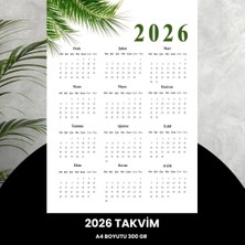 2026 A4 Takvim - 300 gr Yeşil Dal Baskı