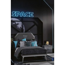 Palmera Space Retro Başlıklı Karyola - Modern Genç Odası Yatağı (120X200 / 100X200)