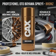 CAXCOLORS Cax Profesyonel Oto Jant ve Rüzgarlık Yenileme Sprey Boyası 400 ml Gun Metal + Maskeleme Bandı + Zımpara