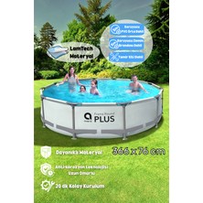 Kalitomi 366X76 cm Metal Gövde Bahçe Havuzu 6765 Litre – Paslanmaz Çelik Konstrüksiyon Kolay Kurulumlu Aile Havuzu Tamir Kiti Dahil