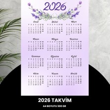 2026 A4 Takvim - 300 gr Dijital Lavanta Baskı