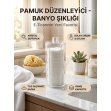 UltraMint Şeffaf Disk Pamukluk Organizeri, Makyaj Pamuk Koyma Kutusu