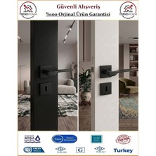 Trendhomm Sedir Rozetli İç Kapı Kolu - Mat Siyah - ODA