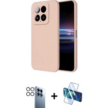 Pileli Store Pilelistore™ Mi 14T Pro Kılıf Ahenk Serisi - Siyah 3D Antistatik Seramik Nano Ekran Koruyucu + Pvd Metal Kamera Lens - Sh