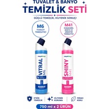 Maya Kimya Shiny M41 Tuvalet Banyo ve Armatür Temizleyici  ve Vitral M6 Ağır, Zorlu Kirler Için Tuvalet Temizleyici, Kireç Çözücü 750 ml