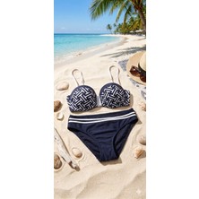 Mojo My Life Desenli Lacivert Bikini Takımı