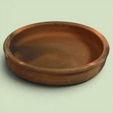 AdenArtpottery Toprak Güveç Fırın Tepsisi-Tavası 33 cm Orta Boy Doğal El Yapımı