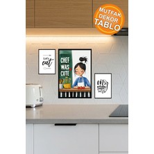 Hedef Plus Mutfak Dekor Tablo, Çerçeve Görünümlü Mdf Tablo 3'lü Set