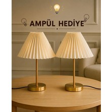 Organix Home Abajur 2'li  Pileli Gold Ampül Hediyeli