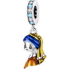 Fubena Inci Küpeli Kız Kedicik Sallantılı Charm