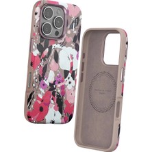 Colezium Onegif  Iphone 16 Pro Max Flower Series Magsafe Kapak - Pembe