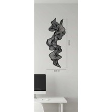 Akdesingwallart Modern Sonsuz Kıvrım Duvar Tablosu - Akışkan Form - Mat Siyah (60X23,5 Cm)