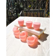 Qualitev 6 Adet Pembe Plastik 10 ml Krem Kavanozu Küçük 4 cm Mini Seyahat Takı Kavanoz