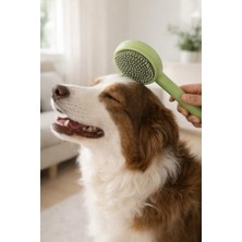 Kedi Köpek Tarağı Tek Tuşlu Tüy Temizleme Özellikli Kendini Temizleyen Evcil Hayvan Fırçası Dökülen Tüy Toplama Masaj Etkili Ergonomik Tutma Saplı Tüy Bakım Tarağı