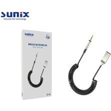 E-Kervan Sunix Bluetooth 5.0 Aux 3.5mm Usb Bluetooth Araç Kiti CE Lisanslı Hızlı Son Nesil Teknoloji Yeni Nesil