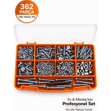 Civtex 362 Parça Yhb Metrik Vida ve Somun Seti Dın 965 M4-M6 Organizer Kutu