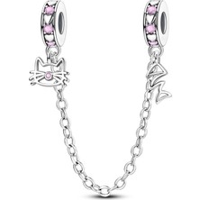 Fubena Kedi ve Kılçık Zincir Sallantılı Charm