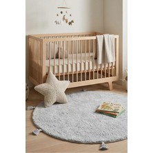 Palmera Playful Yuvarlak Halı 120X120 cm Bej Salon Çocuk Odası Halısı
