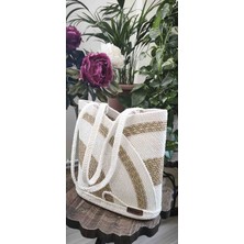Elayhome Dekoratif Magnetli Kol Çantası, Bohem Tarzı Çanta, Yıkanabilir Çanta, Kadın Çanta, Plaj Çanta, Günlük Çanta, Omuz Çantası, Hasır Çanta