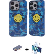 Pileli Store Pilelistore™ iPhone 13 Pro Kılıf Nova Doku Koleksiyonu - Siyah 3D Antistatik Seramik Nano Ekran Koruyucu + Renkli Kamera Lens Koruma Cam - Tu