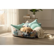 TrendyPati Köpek ve Kedi Yatağı – Yumuşak Minderli,  Evcil Hayvan Koltuğu ( Polar Örtü Hediyeli)(3d Görünümlü Kumaş)
