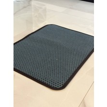  oluklu kedi tuvalet önü paspası 60x40 cm siyah