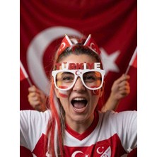 Türkiye Yazılı Ay Yıldızlı Taraftar Gözlüğü - 3D Yazıcı Pla Üretim Maç Gözlüğü